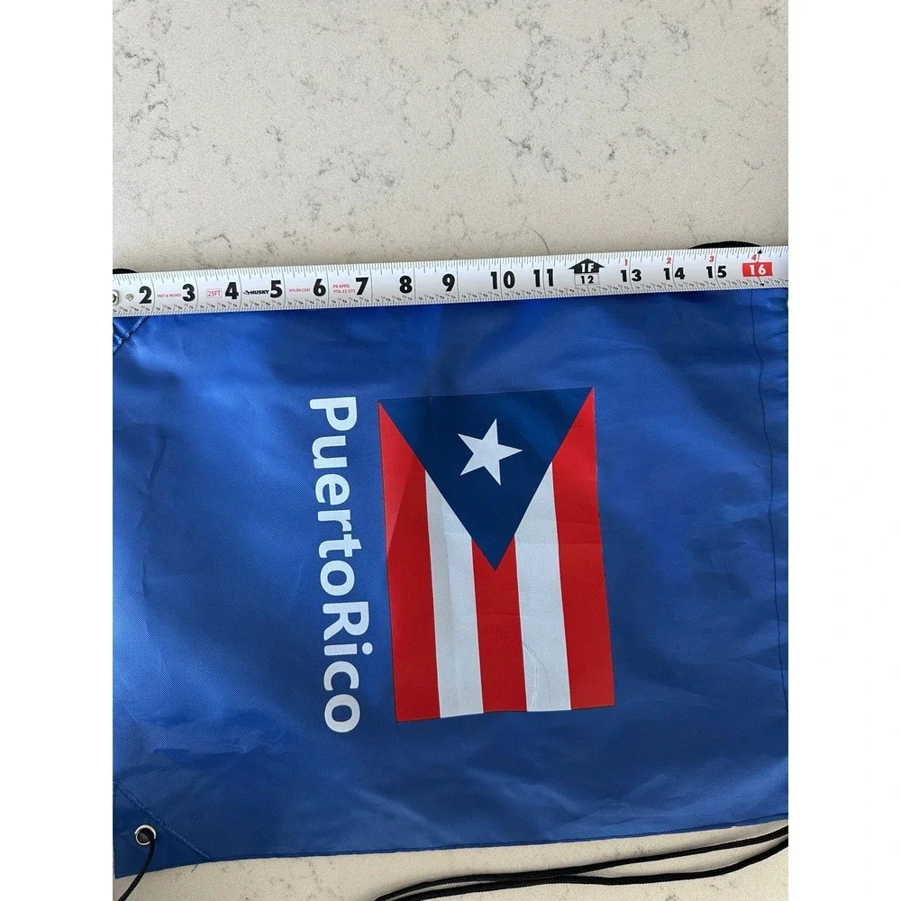 Puerto Rico - Drawstring Backpack String Bag Water Resistant Nylon Bag